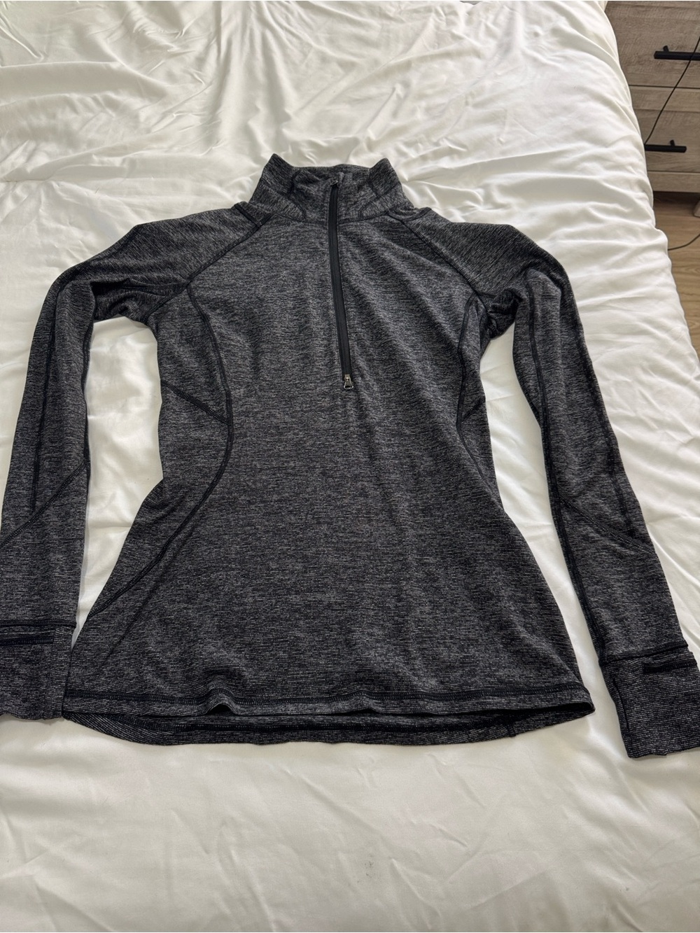 Lululemon Race Your Pace 1/2 Zip - Wee Stripe Black Heathered Black